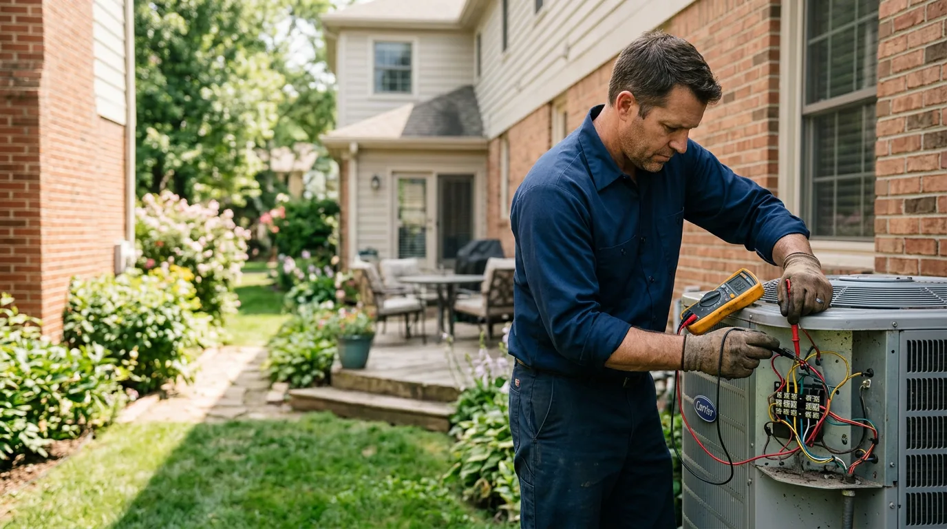 HVAC technician working near North Granby, CT